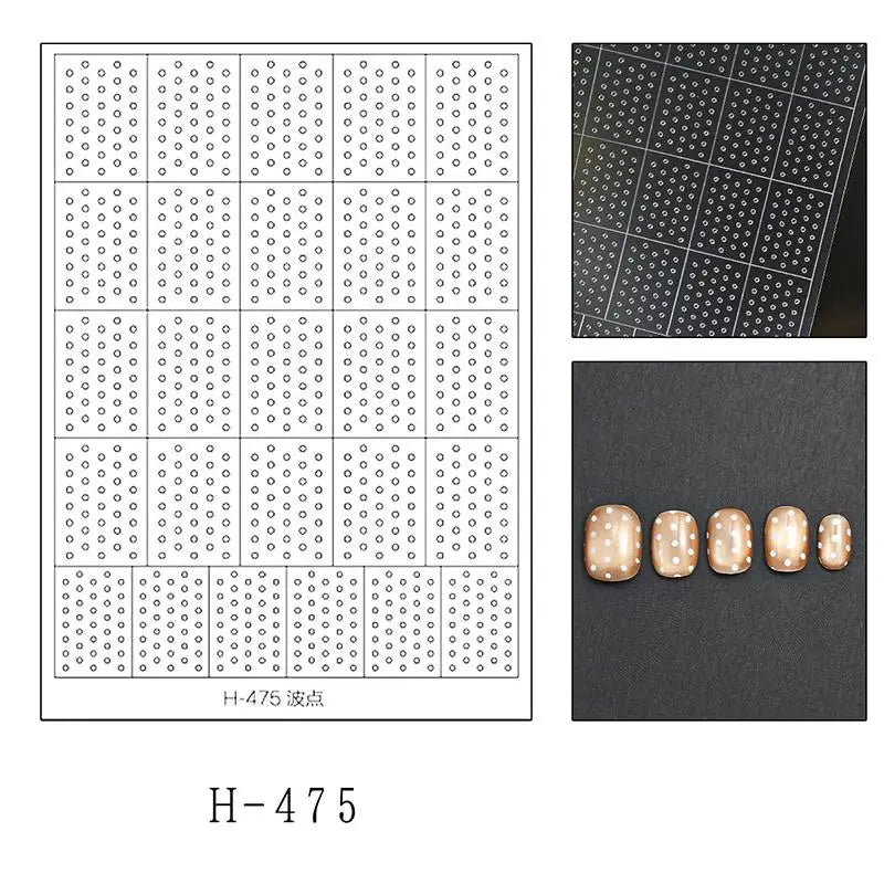 Reusable Hollow Out Love Star Nail Art Adhesive Sticker Template Qme H475