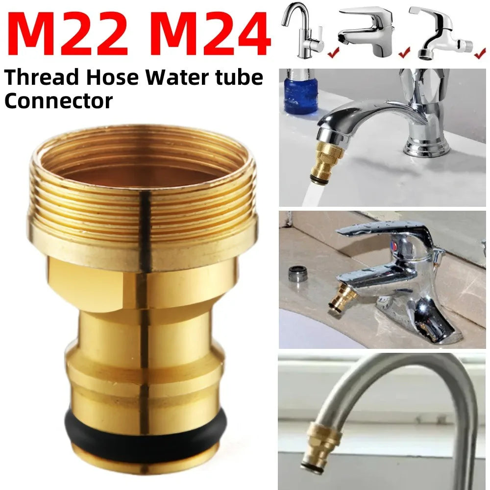 1/2Pcs Universal Kitchen Faucet Adapter M22 M24 Thread Hose Water Tube Adaptor Garden Quick Connector Garden Watering Toolss Qme