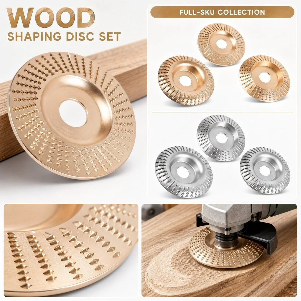 3Pcs Angle Grinder Polishing Pads Tungsten Carbide Grinding Wheel for Material Removal Wood sanding Shaping Carving and Cutting Qme