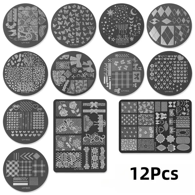 Nail Stamping Plate Stainless Steel Bow Floral Patterns DIY Manicure Qme