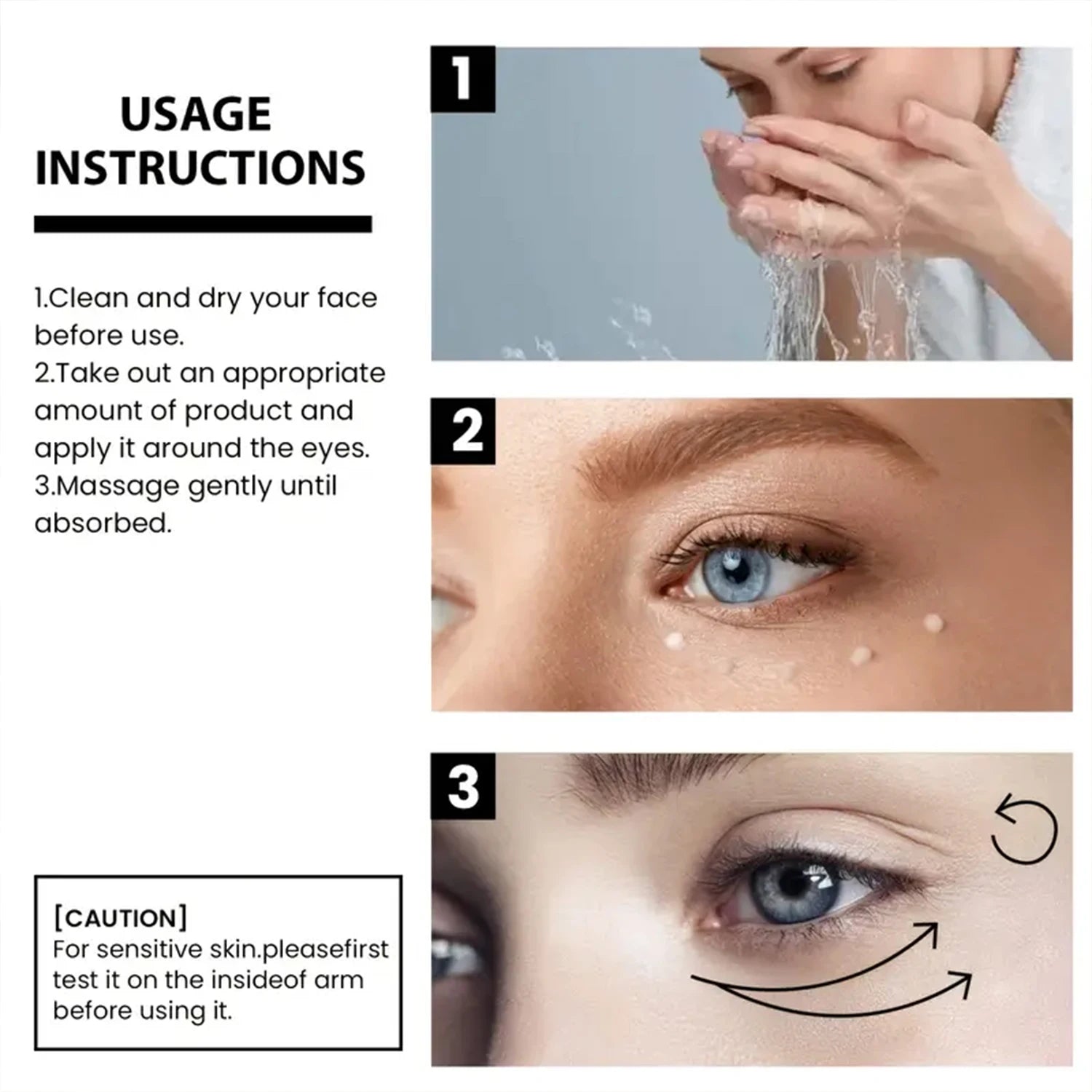 Retinol & Caffeine Eye Serum - Lifts, Brightens & Smooths with Hyaluronic Acid, Collagen & Bee Venom for Elastic, Youthful Eyes Qme