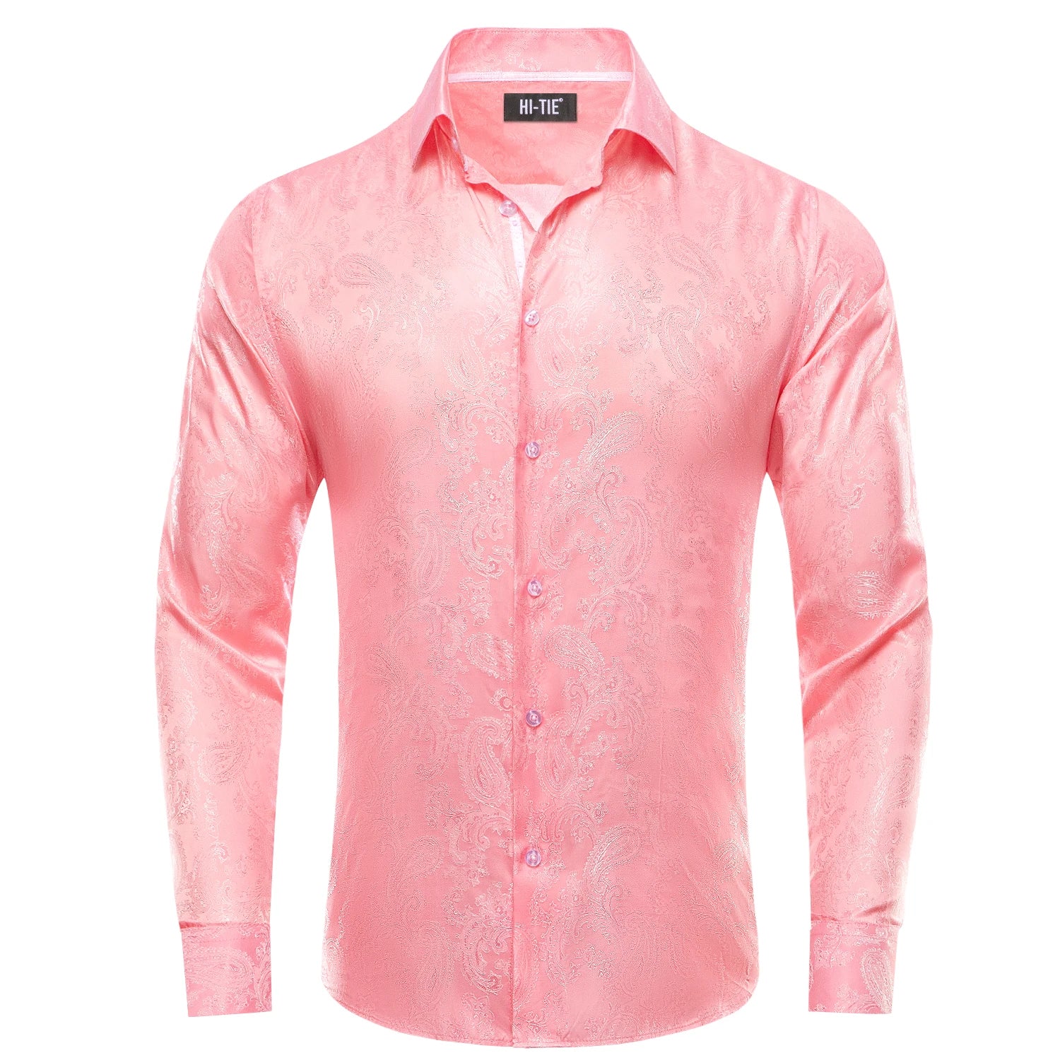 Men's Fashion Business Shirt Purple Paisley Jacquard Pattern Suitable for Everyday Casual Outings Qme CY-1699 L