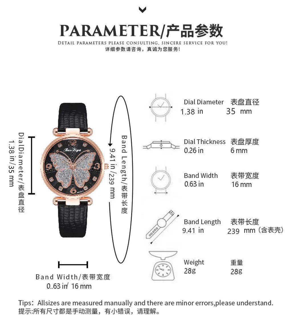 Women Leather Strap Analog Quartz Watch Men's Watch Blue Glass Belt Business Watch Ladies Wrist Watch Reloj Mujer Lady Dress Qme