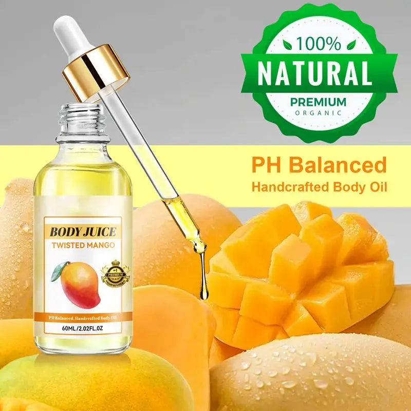 Strawberry Body Oil Moisturizing Soothing Juice Peach Mango Cinnamon Qme