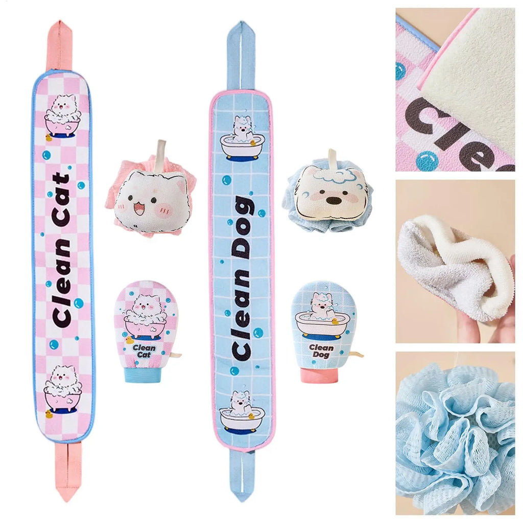 Shower Mitt Soft Arm Scrubber Ball Body Scrub Towel For Women Daily Spa Home Bathroom Back Legs Hand Arm Cleaning Qme