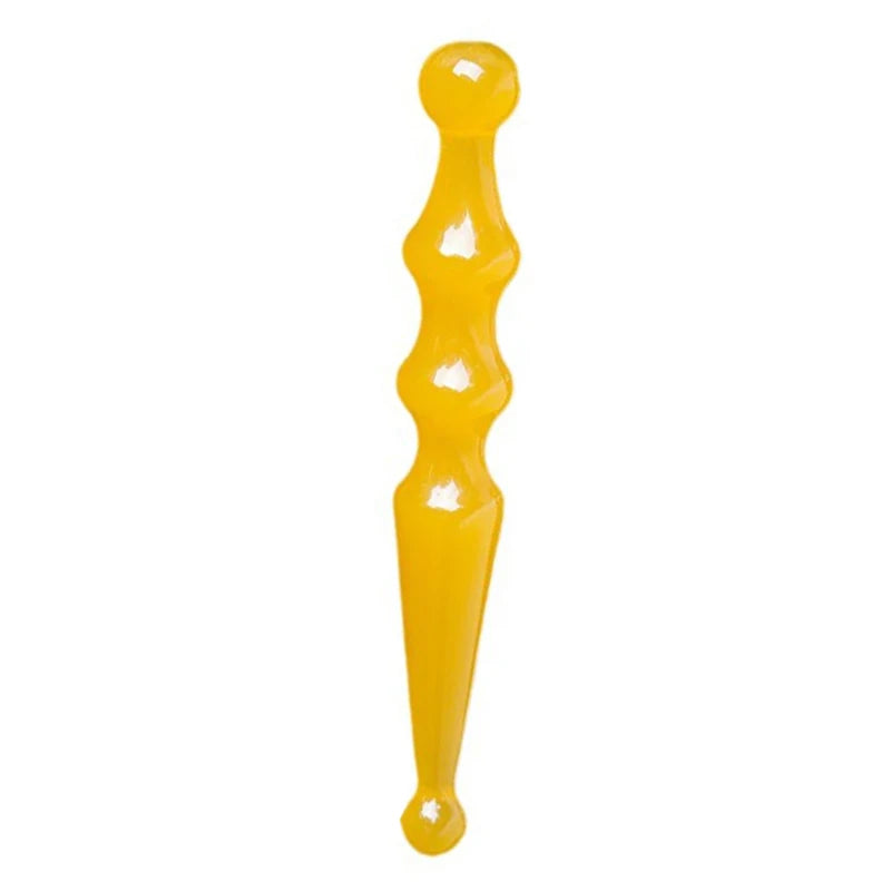 Resin Double-headed Point Pen Facial Acupressure Stick Manual Massage Qme Yellow