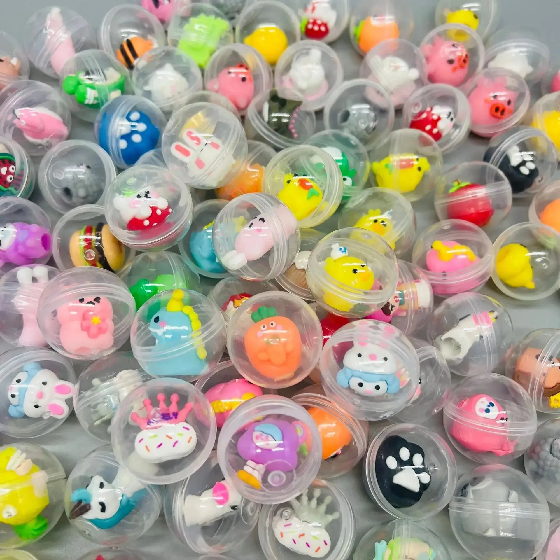 32mm Transparent Twisted Egg for Mini Claw Machine Toys Accessories Cute Animal Plush Dolls Doll Kids Arcade Crane Machine Gift Qme 30PCS