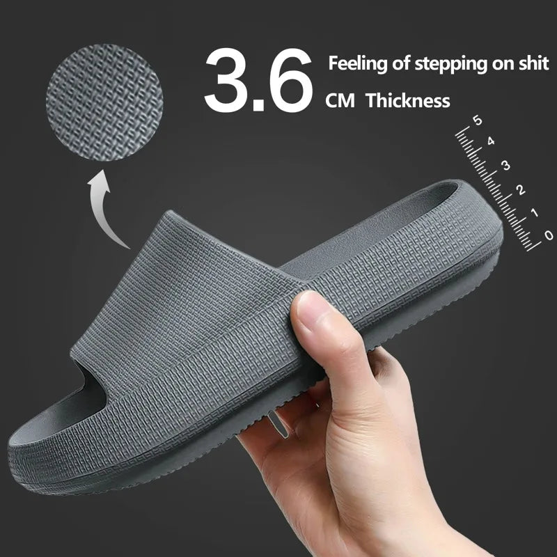 Thick Platform Pillow Bathroom Home Slippers Women Fashion Soft Sole