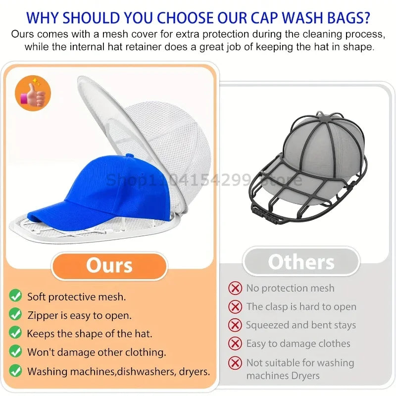 Hat washing set, baseball duckbill cap, washing and sun drying integrated, non deformed machine wash protective rack Qme