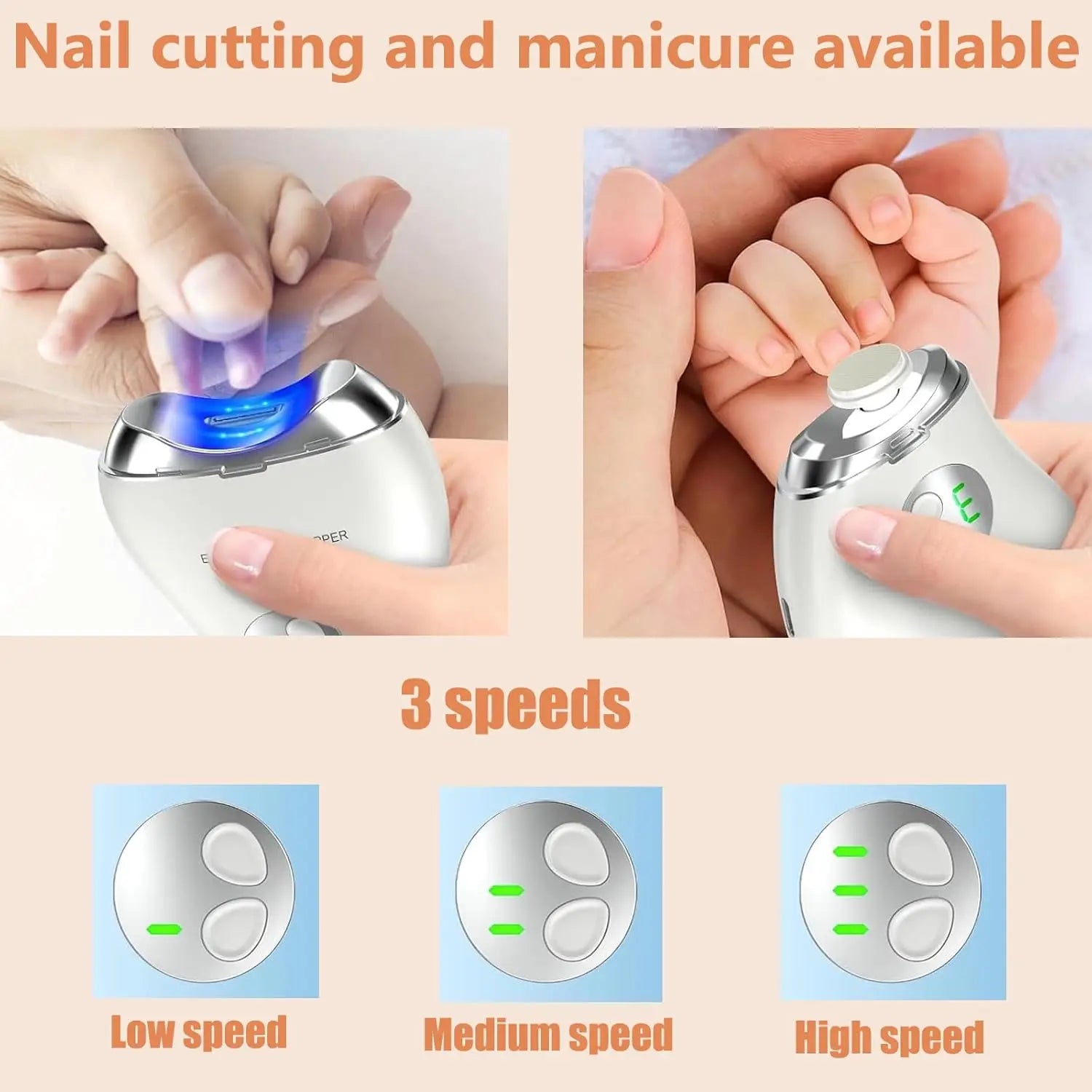 Automatic Electric Nail Grinder & Clipper – Portable Manicure Tool with Polishing Function for Adults Qme