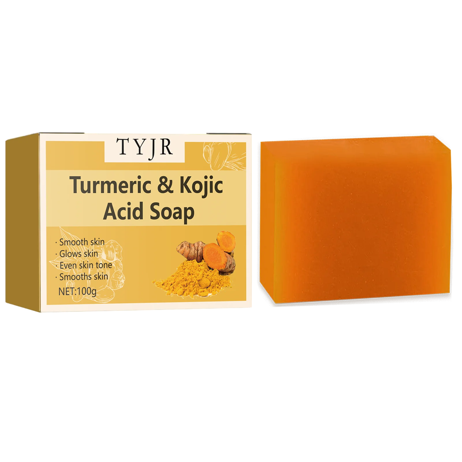 Ginger soap for cleansing, anti-acne, whitening and brightening the face, removing acne and fading dark spots, turmeric soap Qme LEMON