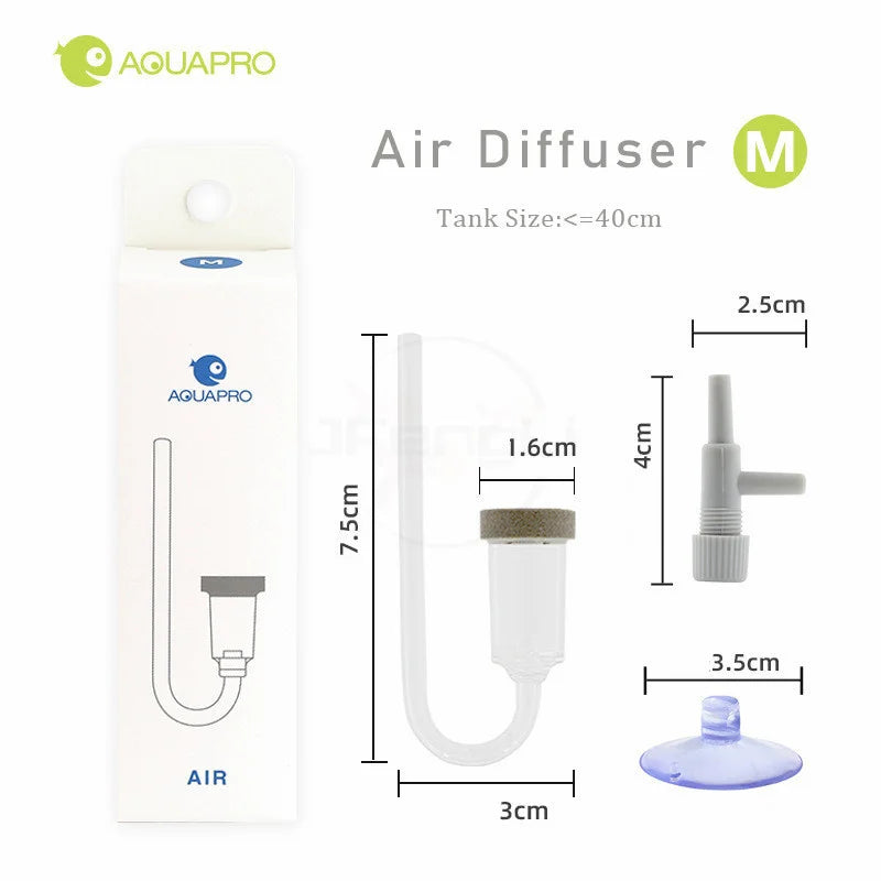 Aquapro Air Diffuser Oxygen Bubble Atomizer Stone Counter With Check Valve Aquarium Mini Nano Micro Bubbles Oxygenator Filter Qme Air Diffuser M