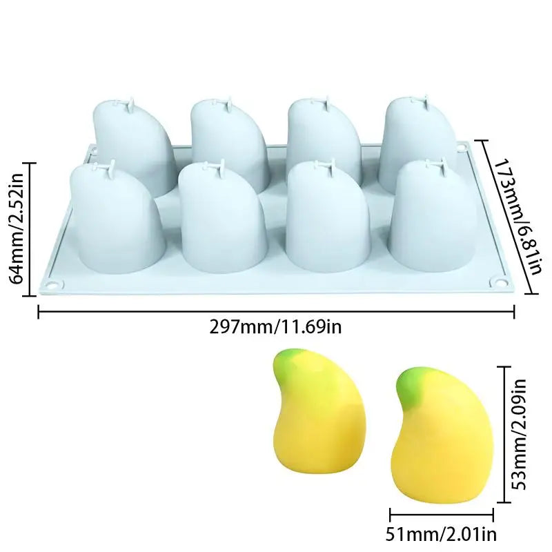 Mango Pudding Mousse Silicone Molds 3D Fruit DIY Baking Chocolate Ice Qme A1