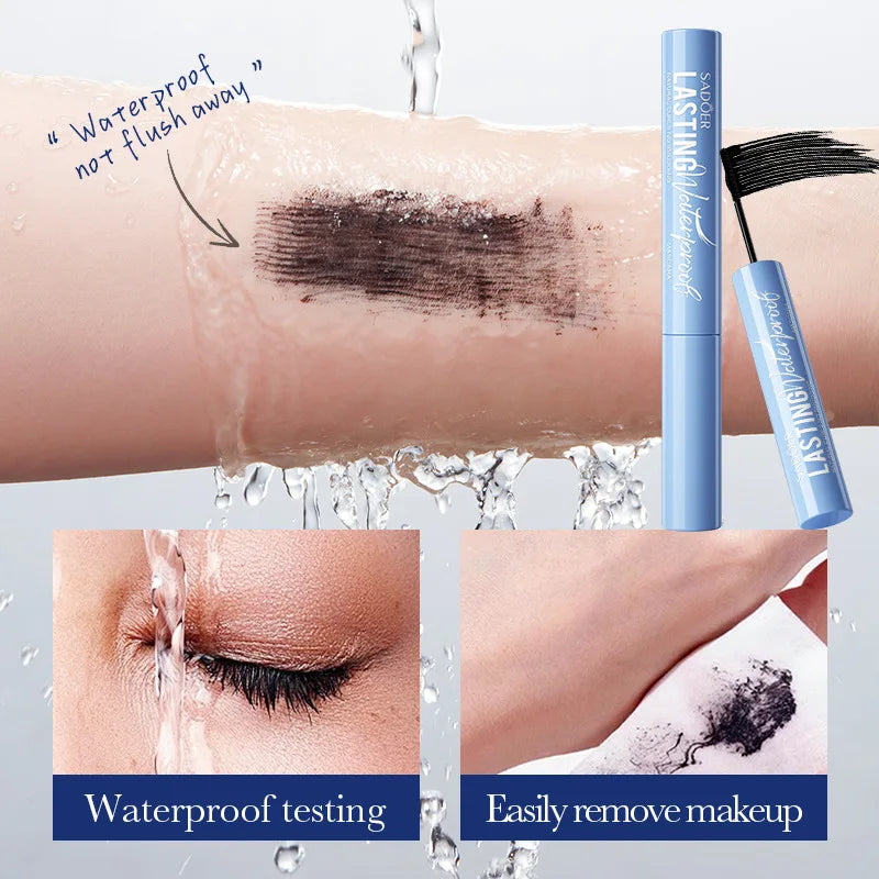 5D Waterproof Mascara Lengthening Eyelashes Women's Make-up Waterproof Mascara Black Silk Fibre Mascara Korean Cosmetics New Qme