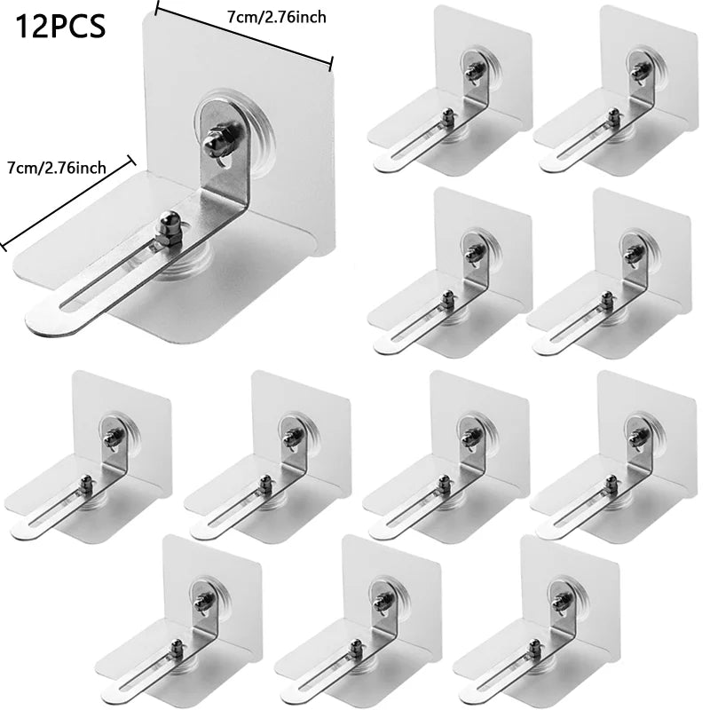Furniture Anchors Strong Self-adhesive Fixed Prevent Dumping Device No punching Safety Anti Overturning Cabinet Buckle Anchors Qme 12PCS Big