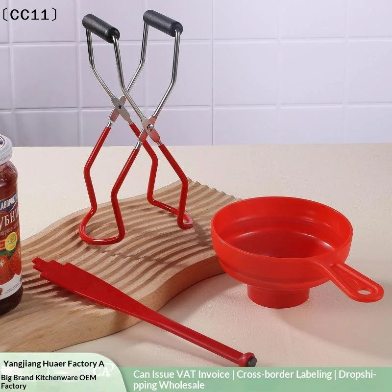 Canning Tool Anti Scald Jar Lifter Food Grade Funnel Home Kitchen Jam Qme