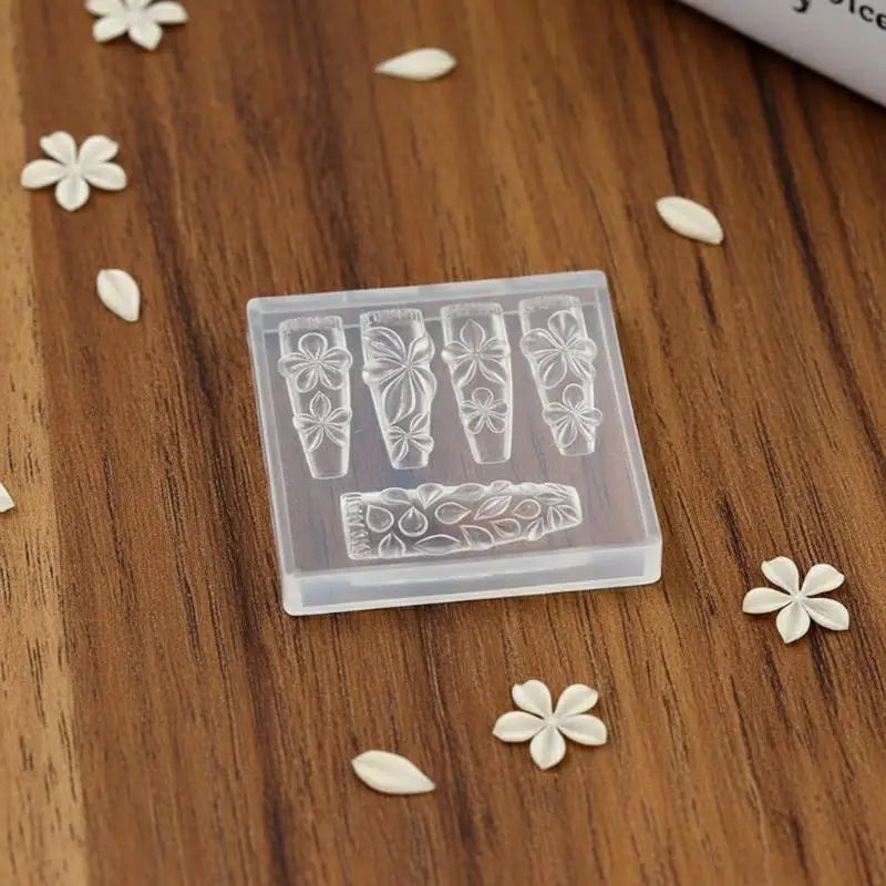 3D Silicone Flower Nail Art Mold Reusable Petal Template Salon Design Qme