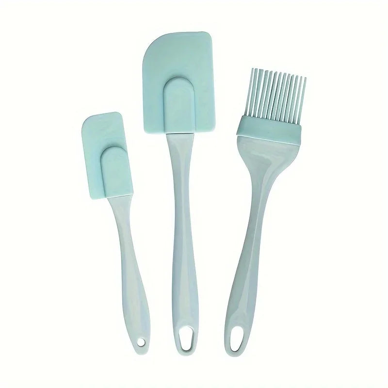 3pcs, Silicone Baking Spatulas, Butter Spatulas, Cream Spreader Spatulas, Oil Brush For Baking Cooking Grill, Kitchen Oil Brush Qme