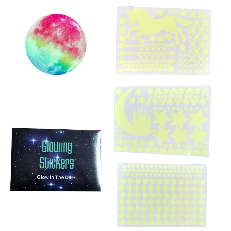 Rainbow Moon Glowing Unicorn Luminous Star Castle Fluorescent Cartoon Qme