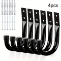 Metal Wall Hooks Are Used for Hanging Heavy-Duty, Garage Storage Hooks, Large Practical J-Shaped Hooks, and Black Wall Hangers Qme 4pcs
