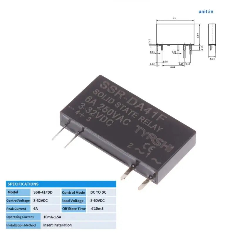 Non-contact SSR-41FDD 41FDA Compact Relay DC 6A Solid State Relays Qme