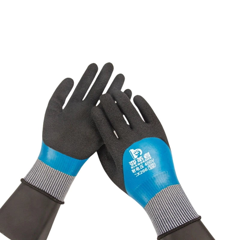 1 Pair Withstanding Voltage 400 1000V Rubber Insulation Glove Qme