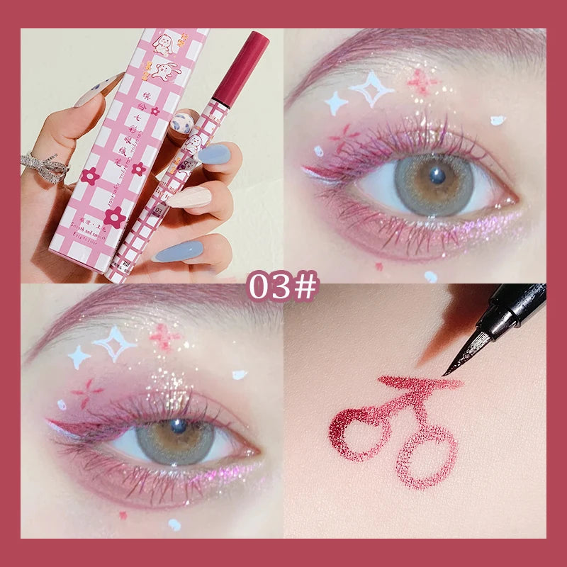 Smooth Colorful Eyeliner Pencil Matte Waterproof Not Blooming Black Eyeliner Pen Long Lasting Liquid Eye Liner Makeup Cosmetics Qme 03