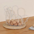 Vegetables Fruit Container Organizer Rack Basket Iron Art Eggs Qme White