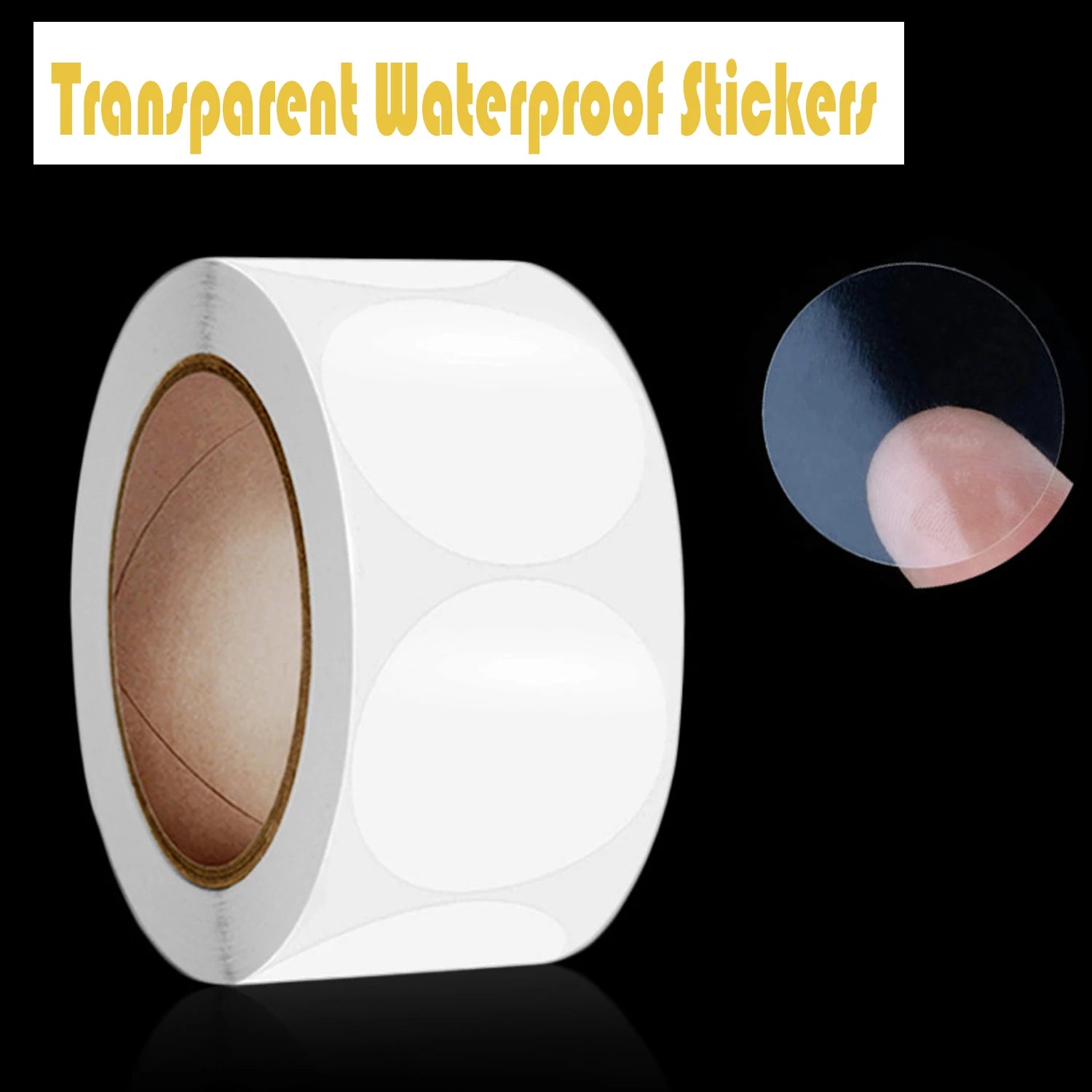 500Pcs Clear Circle Stickers Tape for Sealing, Ideal for Packages, Envelopes, Mailers and Boxes Qme
