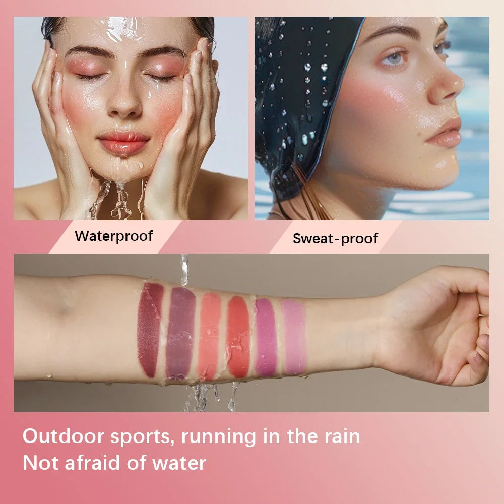 3in1 Cheek Lip Tinted Moistured Blush Stick Waterproof Easy Rouge Qme