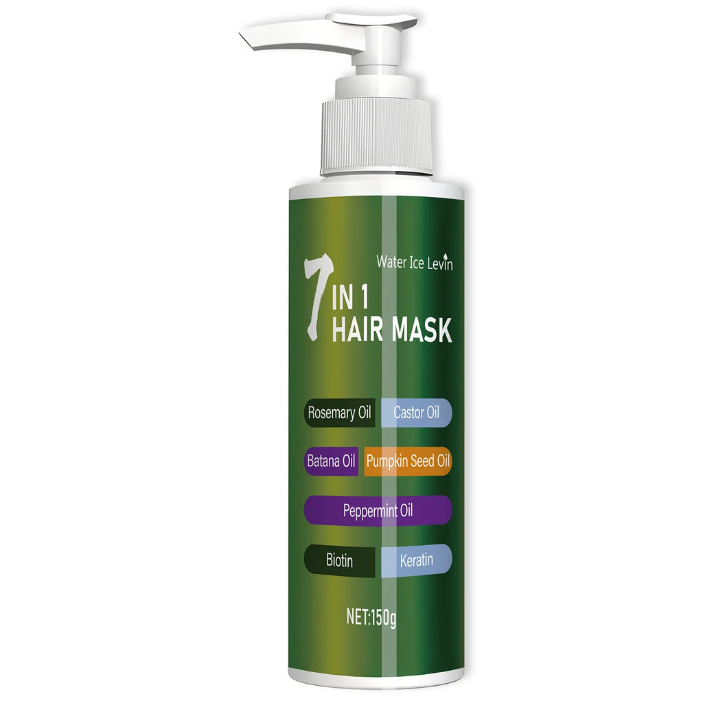 7-in-1 Deep Care Hair Mask to Prevent Breakage and Soften Dry Hair, Rich in Rosemary Oil, Castor Oil, and Biotin Keratin Qme One Bottle