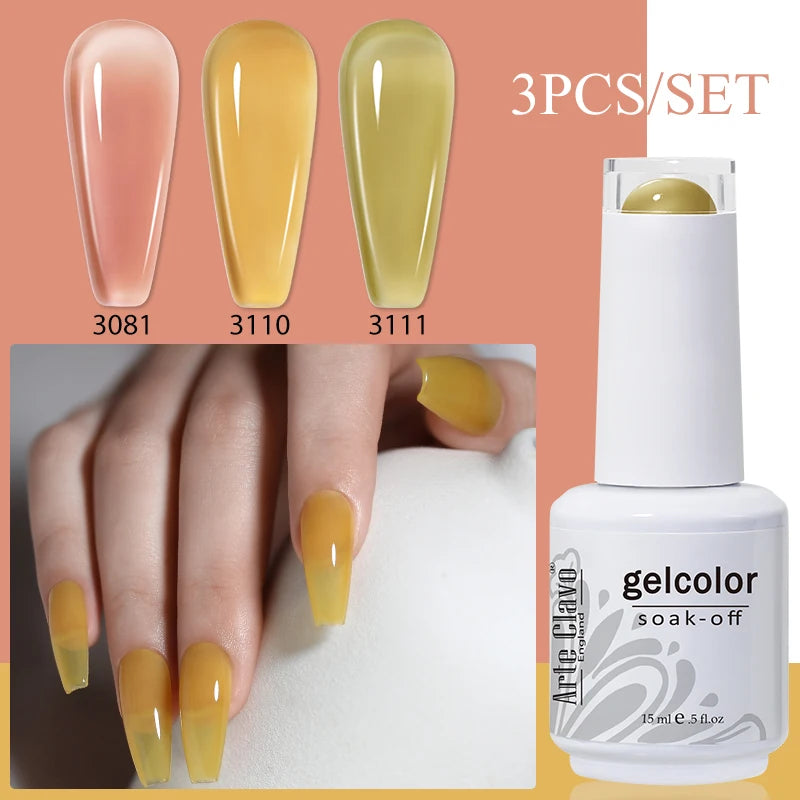 Arte Clavo Gel Nail Polish Art UV LED Manicure Long Lasting Soak Off Qme 3B-ZH36