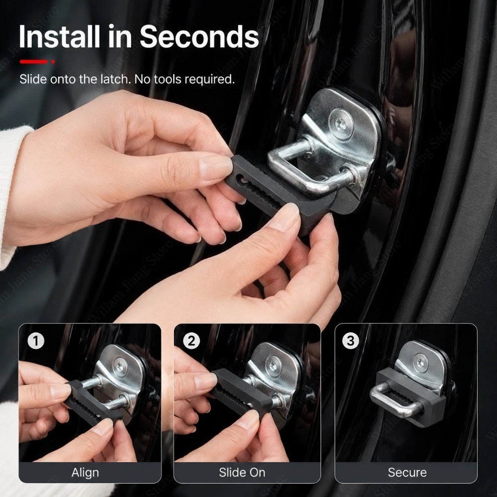 4/8Pcs Silicone Auto Door Buffer Pad Shock Absorbing Soundproof Gasket Reduce Lock Wear and Abnormal Car Noise Qme