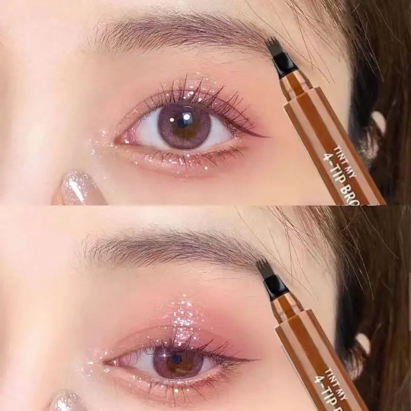 Four-pronged Eyebrow Pencil Four-end Long-lasting Non-smudged Qme