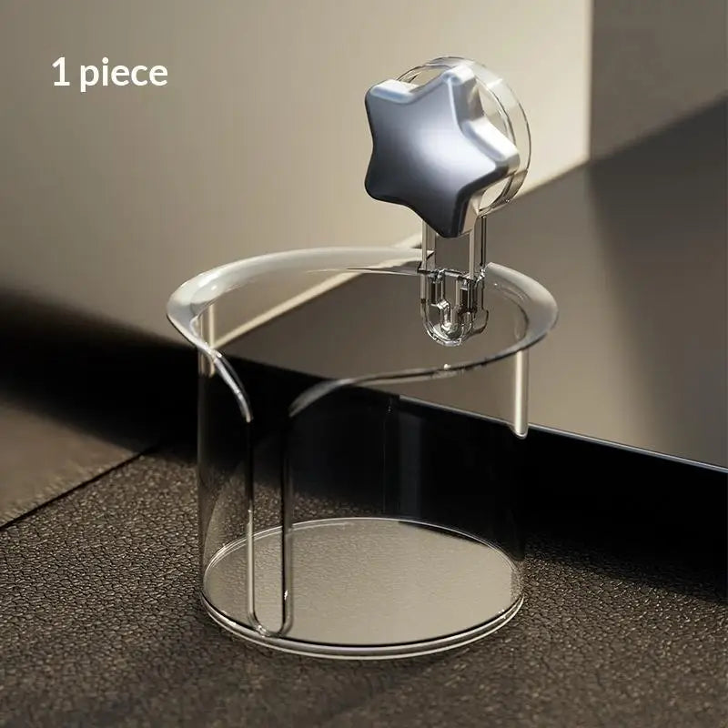 Transparent Suction Cup Tissue Holder Cute Star Design No Drilling Large Capacity For Bathroom And Kitchen Use Qme White