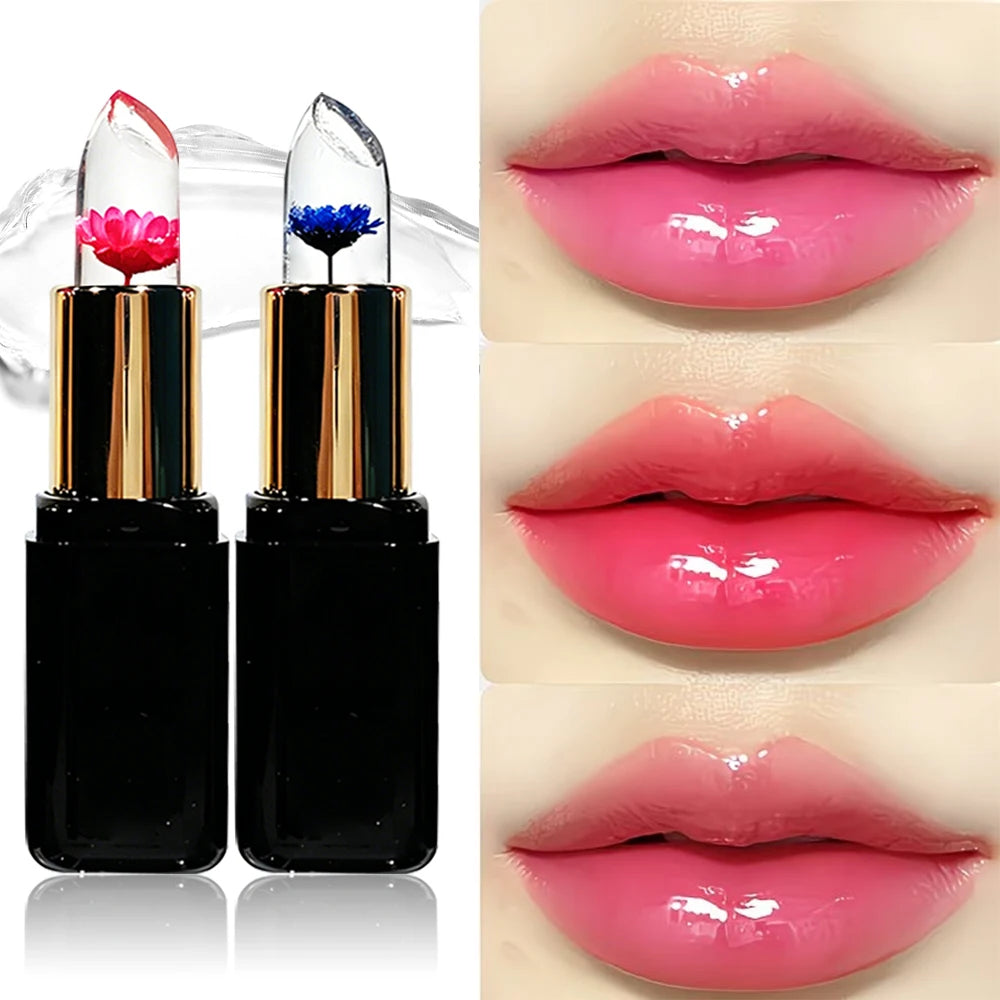 HISYI Flower Jelly Lipstick Magic Temperature Change Lip Balm Qme
