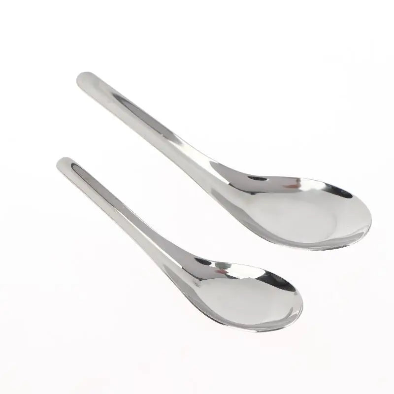 Stainless Steel Flat Bottom Spoons Long Handle Smooth Resistant Qme