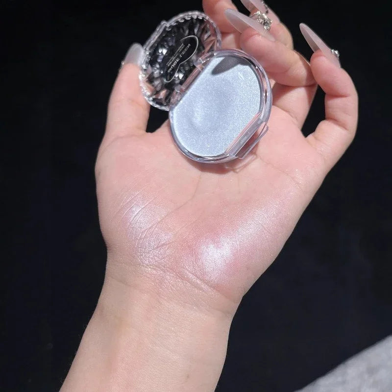 Galaxy Sapphire Highlighter Diamond Sparkle Cream for Eye & Face Glow Long Lasting & Blendable Highlight Cream Makeup Icy Blue Qme