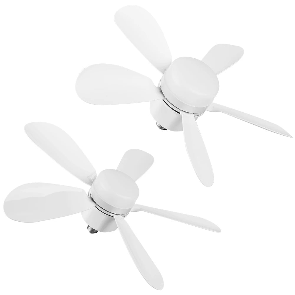 Silent Ceiling Fan with LED Lantern Remote Control Universal Dimming Fan E26/E27 Base Detachable Five Leaf Fan for Home Outdoor Qme
