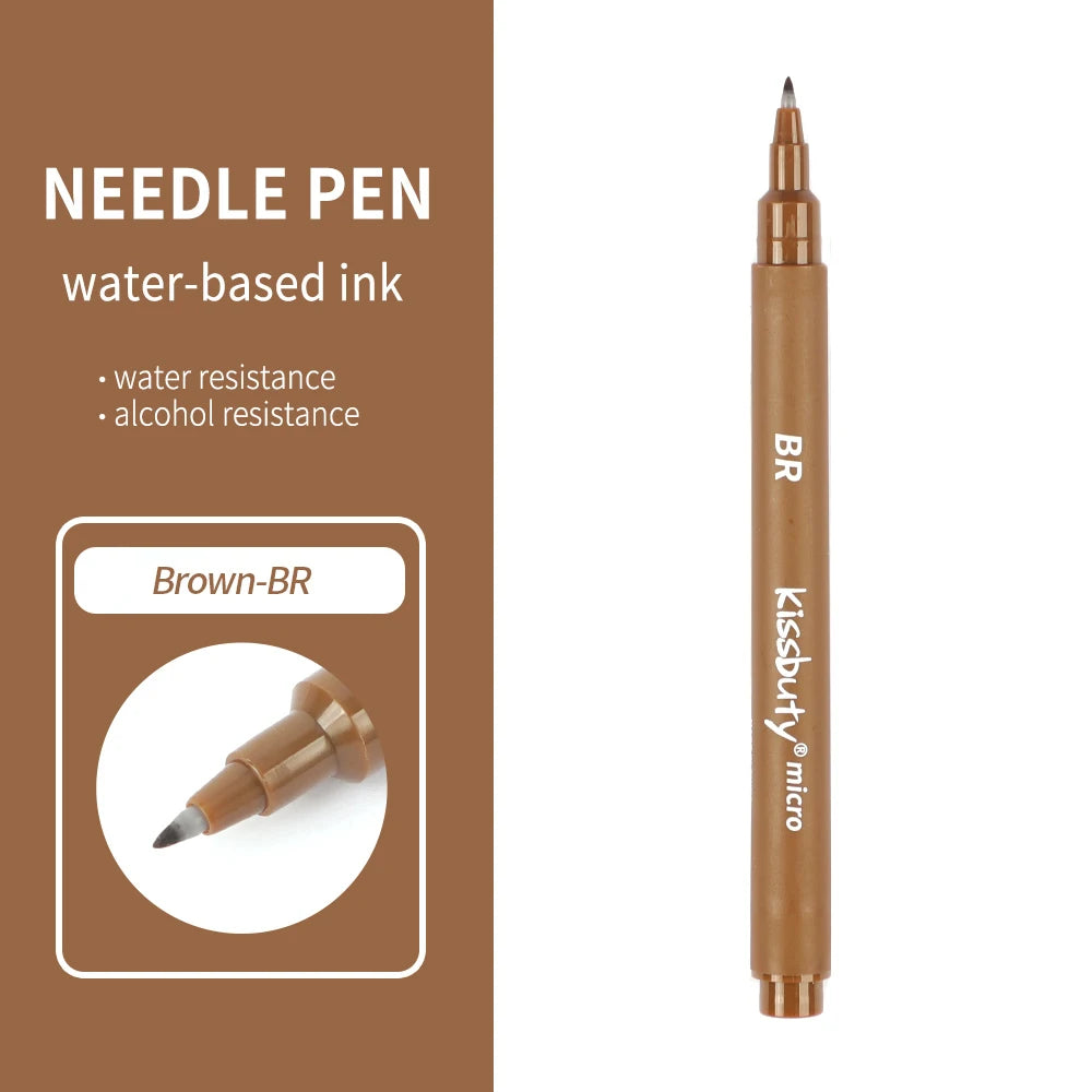 Micro-Pen Fineliner Pens,Color Pigment Liner Multiliner Archival Ink Micro Fine Point Pens for Sketching, Drawing, Journaling Qme BR-Brown
