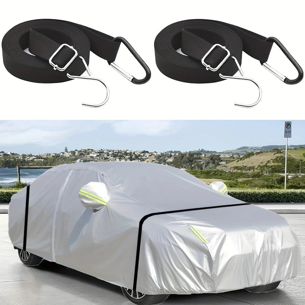 2pcs wind proof belts for car cover - adjustable safety protection, wind proof fixation, durability, weather resistance, Qme 2pcs