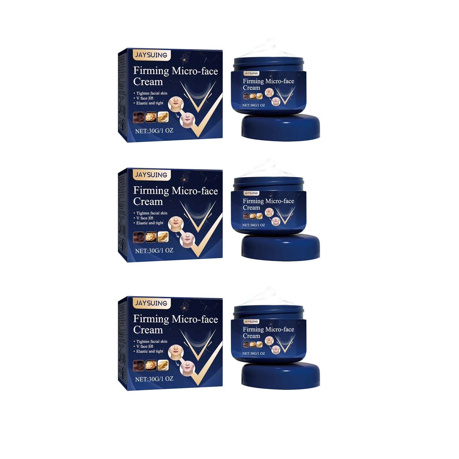 V-Shape Slimming Cream Tighten Mandibular Line Double Chin Lift Firming Face Fat Burning Massage V Face Cream Facial Skin Care Qme 3Pcs