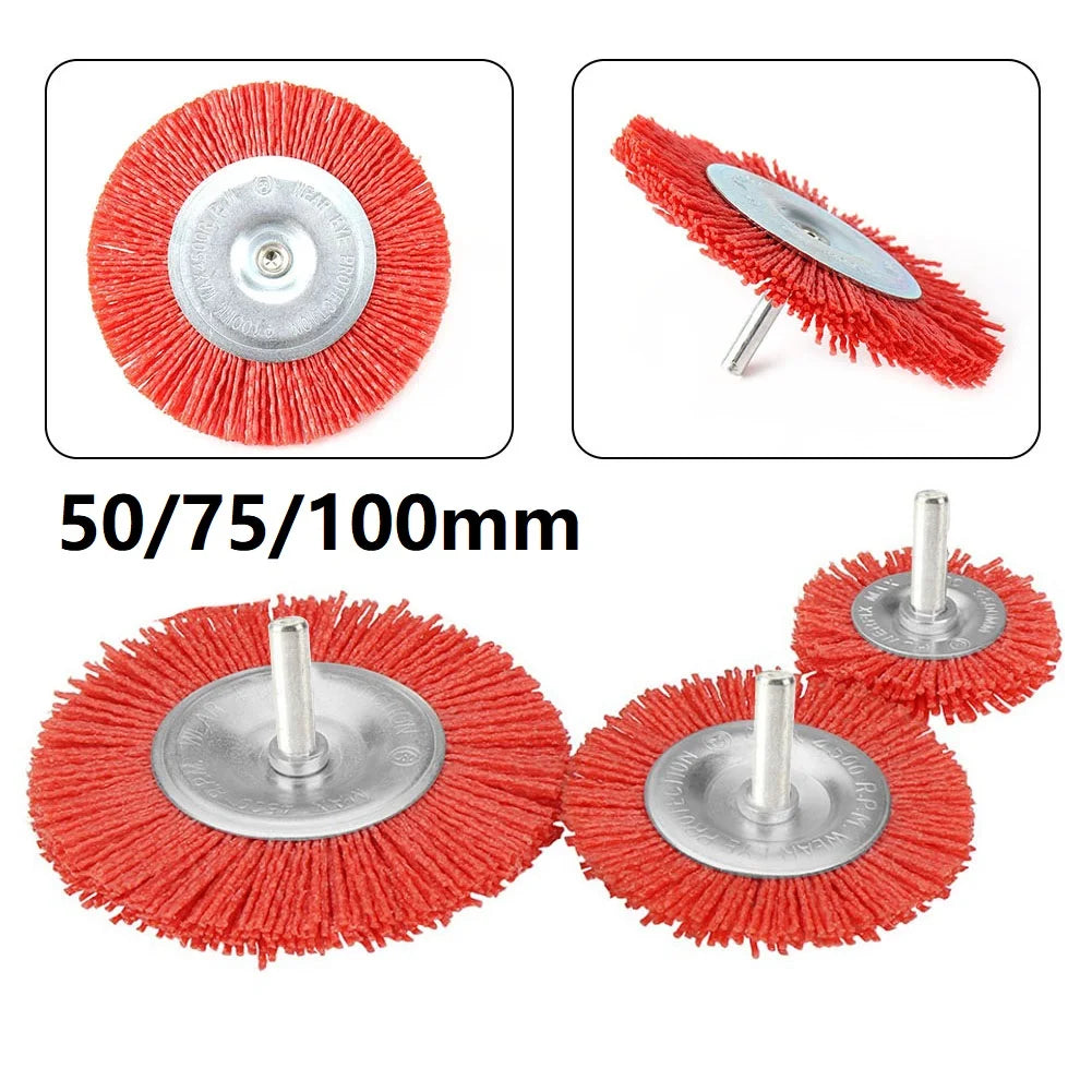 1 Pc Nylon Cup Brush Abrasive Wire Wheel Polishing Deburring 50/75/100mm Removing Paints Brush 6mm Shank Angle Grinder Qme