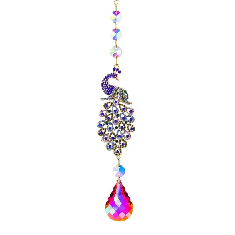Crystal Glass Icicle Suncatcher Rainbow Prism Hanging Ornament Home Window Car Garden Decor Qme C