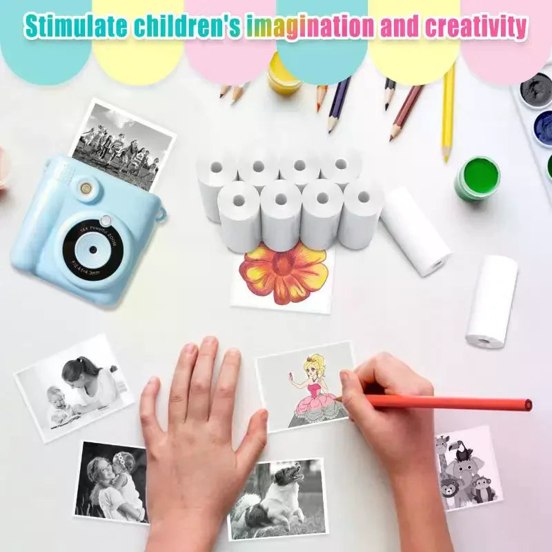 Student Use Thermal Paper Rolls 57x25mm Non-toxic Kids Instant Camera Qme