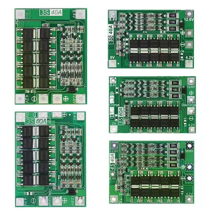 3S 4S 40A 60A Li-ion Lithium Battery Charger Protection Board 18650 Qme