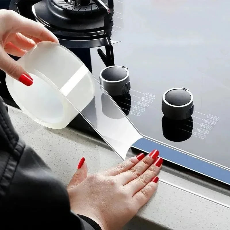 Multi-Surface Waterproof Nano Sealing Tape - Stain-Resistant & Easy to Apply, for Gaps Sealing in Home, Restaurant, Kitchen Pool Qme