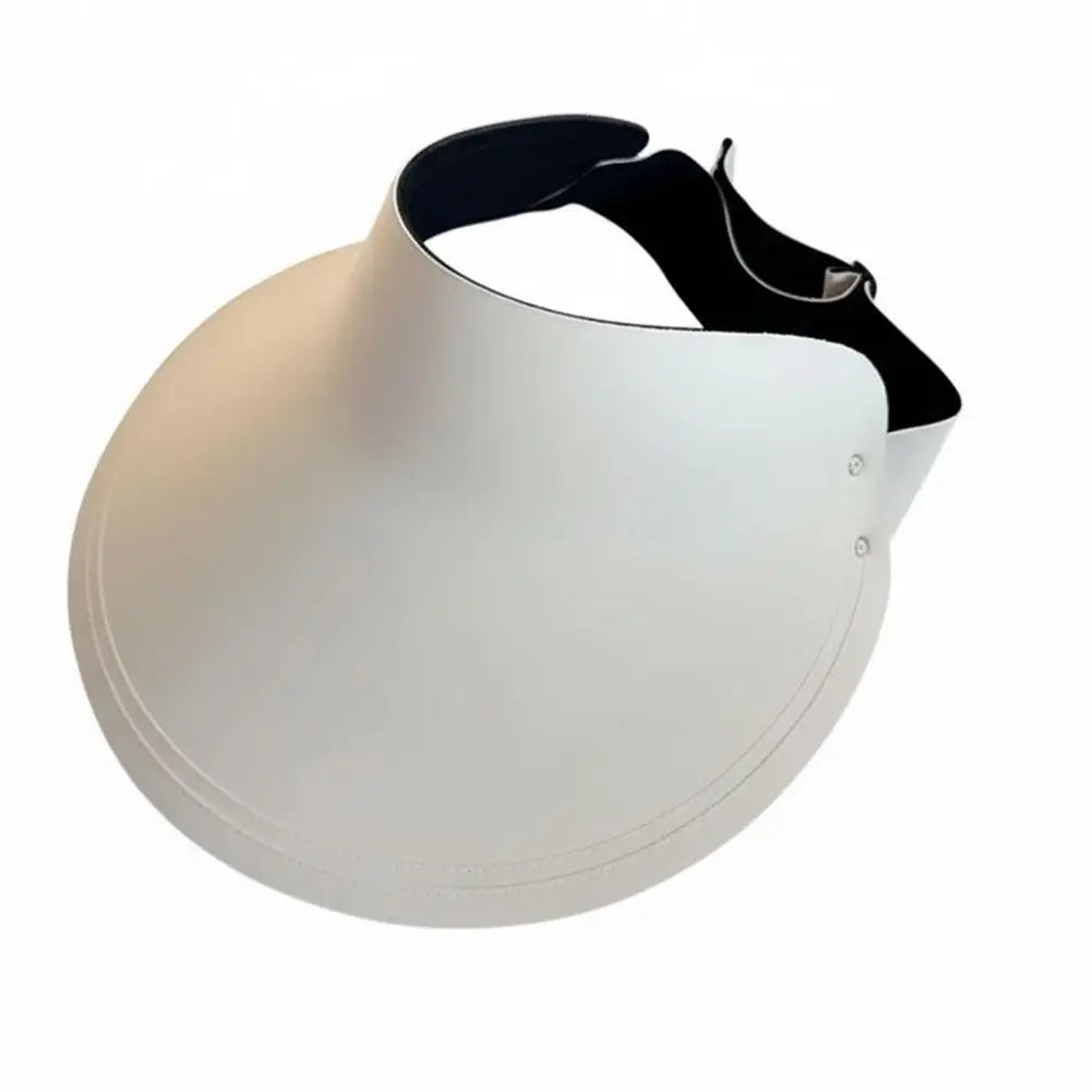Seamless Wide Visor Brim Hat Sun UV Protection Empty Casual Fashion Qme Beige One Size