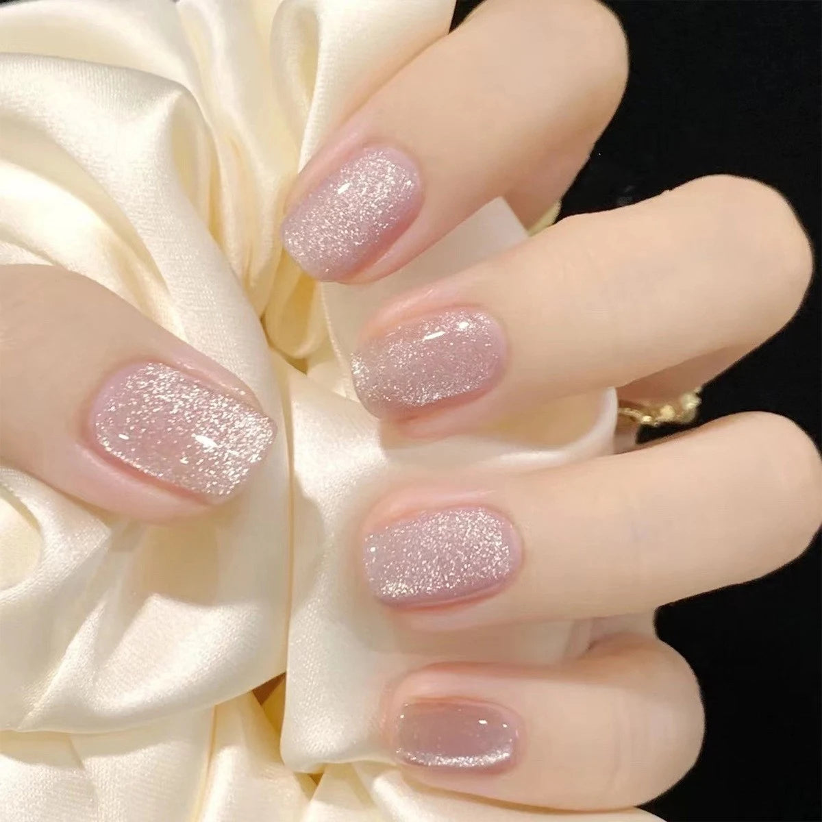 French False Nails Leopard Almond Fake Nail Tips Rhinestones Design Qme XL-60-18