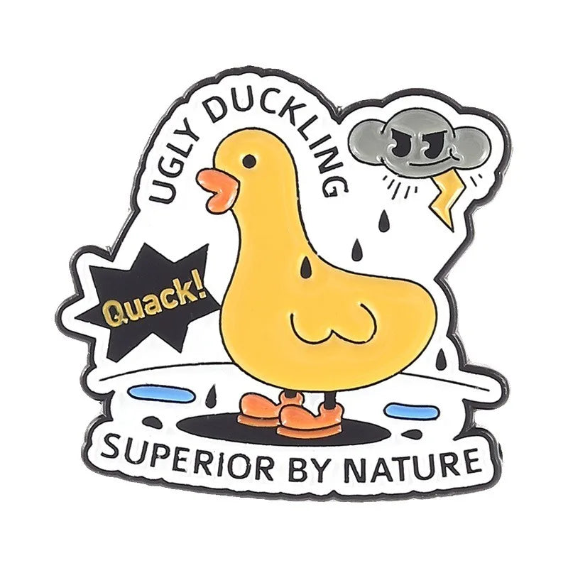 Cartoon Cute Funny Duck Metal Enamel Badge Lovely Little Animal Lapel Pin Brooch Decor for Jeans Coat Hat Bag Collectible Gift Qme style3